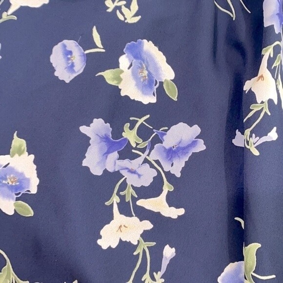 Vintage Lane Bryant navy blue floral skirt size 22/24 - Picture 9 of 10